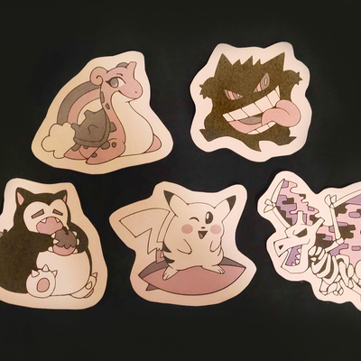 Retro poke stickers