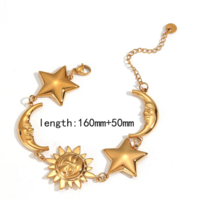 GOLDEN SUN & STAR CHARM BRACELET  - Thumbnail 1