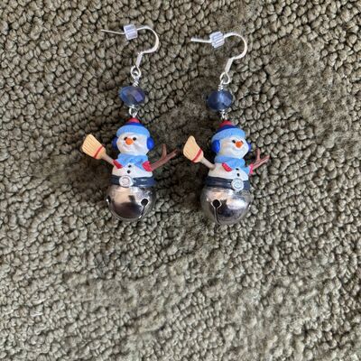 Christmas snowman bells earrings 