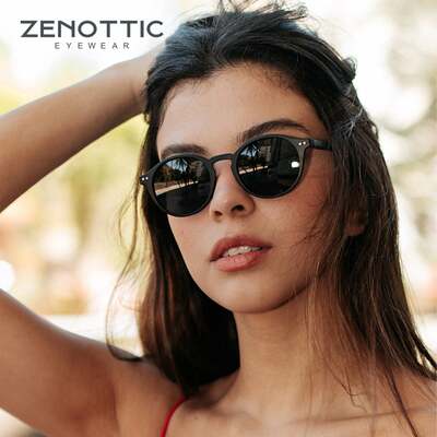 Zenottic retro small round polarized sunglasses men women lightweight vintage uv400 polarized lenses fashion shades