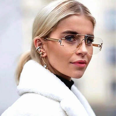 Luxury designer women sunglasses vintage rimless ladies fashion sun glasses new summer shades