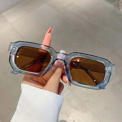 Popular vintage sunglasses women men square sun glasses punk polygon eye glasses goggle for male female rectangle sunglasses