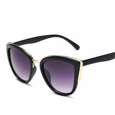 Vintage cat eye sunglasses women fashion brand designer sunglasses female sexy leopard cateyes black gradient oculos de sol