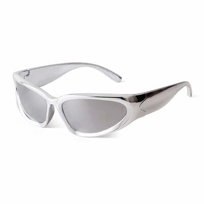 Story fashion y2k silver frame sport sunglasses women men 90s trendy mirrored hot pink cycling mercury lens sun glasses s20891g