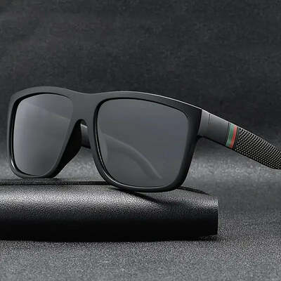 Fashion square polarized sunglasses men vintage plastic male sun glasses women stylish black sport shades uv400