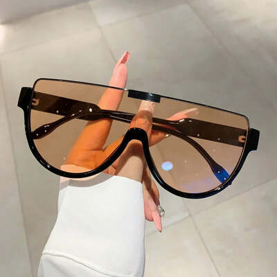 Vintage semi-round sunglasses women fashion monoblock outdoor goggle shades trending new design uv400 eyewear