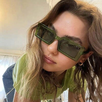 Small rectangular woman's sunglasses retro brand designer sun glasses square vintage zonnebril dames lenses decorative