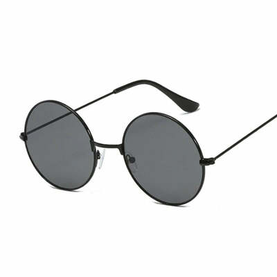 Vintage small round sunglasses woman brand designer sunglasses female alloy colorful mirror retro black circle oculos de sol