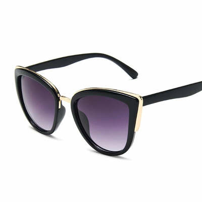 Vintage cat eye sunglasses women fashion brand designer sunglasses female sexy leopard cateyes black gradient oculos de sol