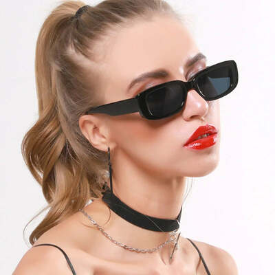 New retro small sunglasses men's and women's fashion trendy vintage popular square frame rectangle sunglasses uv protection