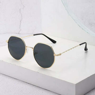 Polygon metal sunglasses vintage frame for women sunglasses men luxury brand design sun glasses women mirror gafas de sol uv400