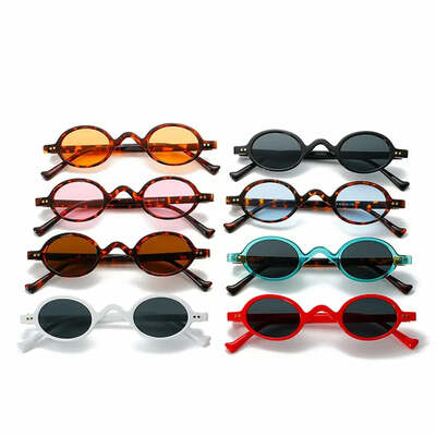 Vintage uv400 shades punk sun glasses oval sunglasses round sunglasses small frame