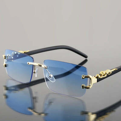 1 pc fashionable women men sunglasses frameless rectangular personalized sunglasses for daily life vintage sun glasses