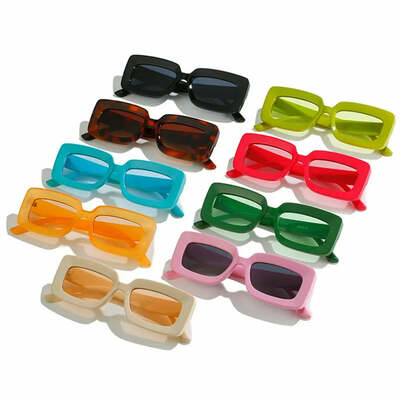 Ladies popular women's rectangle sunglasses uv400 big frame brand design men sun glasses summer trend new eyewear