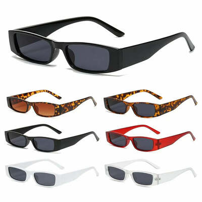 Small rectangle sunglasses women's fashion retro small frame sun glasses vintage square narrow sunglasses trending eyewear uv400