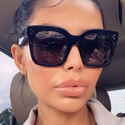 Oversized square sunglasses woman retro black driving shades eyewear female vintage brand designer mirror sun glasses oculos