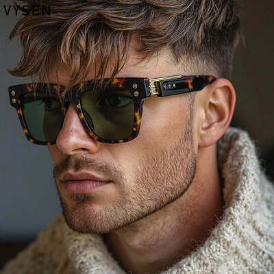 Oversized classic square sunglasses men luxury brand design vintage trendy rero sun glasses for male driving eyewear uv400