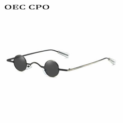 Vintage rock punk man sunglasses classic small round sunglasses women wide bridge metal frame black lens eyewear driving очки