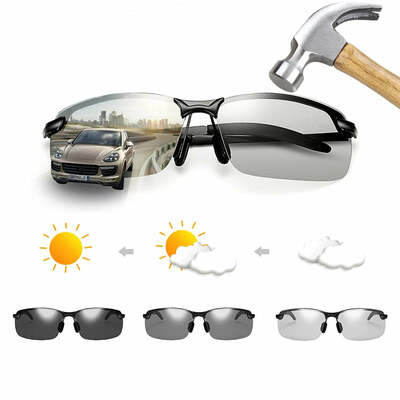 Color-changing polarized sunglasses men night vision sunglasses outdoor riding day and night driving sunglasses eyewear
