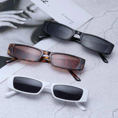 Retro small frame sun glasses small rectangle sunglasses vintage square narrow sunglasses trending eyewear uv400