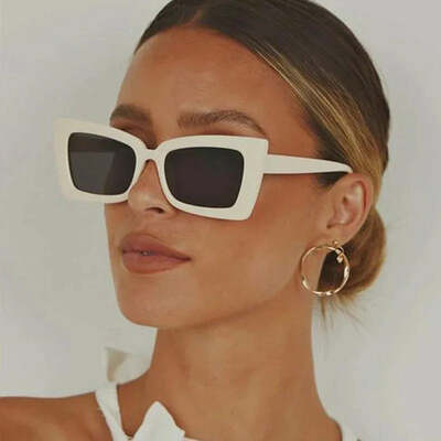 Classic retro square sunglasses women luxury brand vintage lens big gradient rectangle sun glasses female popular white eyewear