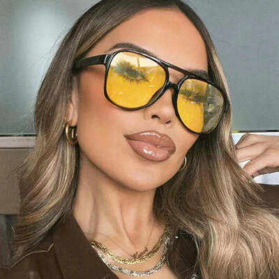 New fashion vintage sunglasses woman brand designer double bridges sun glasses female candy colors clear lens oversized shades