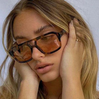Classic pilot sunglasses women vintage yellow lens fashionable sunglass female candy color 70s glasses eyewears