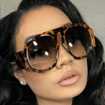 Gradient lens pilot women sunglasses oversized fashion brand big frame transparent sunglasses woman clear shades eyewear