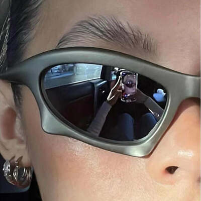 Retro sports sunglasses geometric trend steampunk glasses sports vintage punk shade sunglasses uv400 women men eyewear