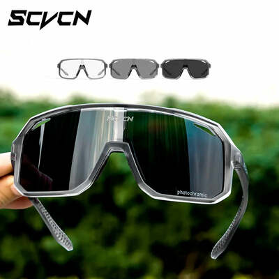 Scvcn photochromic cycling sunglasses mtb glasses road bike cycling uv400 goggles men women outdoor bicycle sports eyewear new