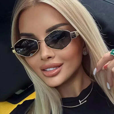 Fashion hexagon sunglasses women luxury brand design unique polygon sun glasses men vintage small frame eyewear shades