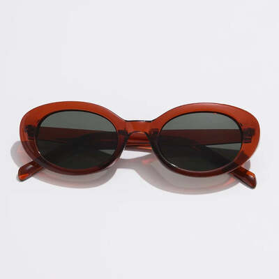 Retro vintage oval sunglasses women men brand designer sun glasses female fishing black frame lens eyewear driving uv400