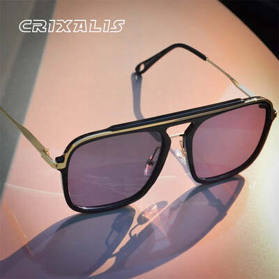 Crixalis vintage sunglasses for men retro anti glare driving sun glasses male fashion square shades uv400 zonnebril heren
