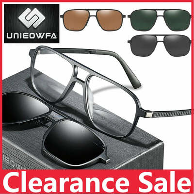Optical magnetic clip on glasses frame men clear prescription myopia eyeglasses frame polarized magnet clip sunglasses men brand