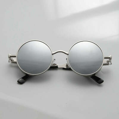 Metal steam punk style sun glasses steampunk fashion men retro round sunglasses