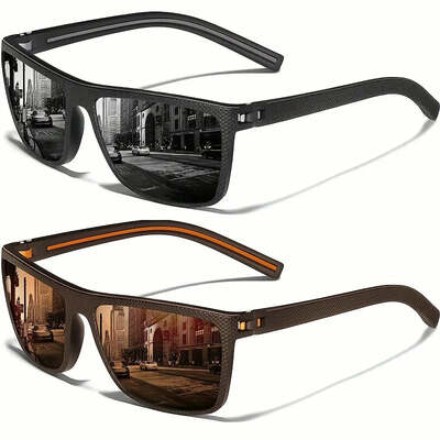 Square polarized sunglasses for men and women lightweight frame sun glasses with uv protection