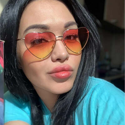 Sunglasses women ladies heart shaped candy sunglasses metal brand designer fashion rimless love glasses ray men sun glasses