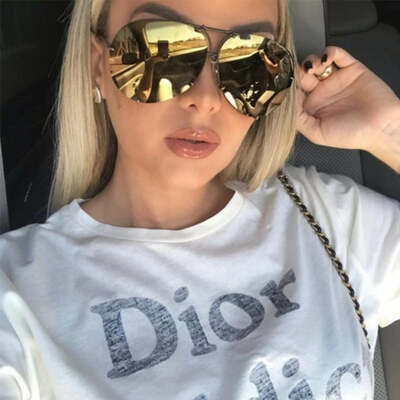 Black pilot sunglasses women men silver mirror oversized metal luxury brand sunglasses female big gradient shades eyewear uv400