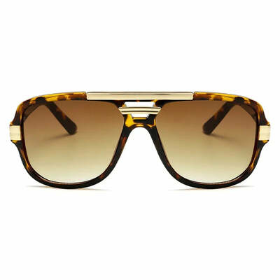 Vintage square sunglasses for men and women - classic designer shades with mirrored lens