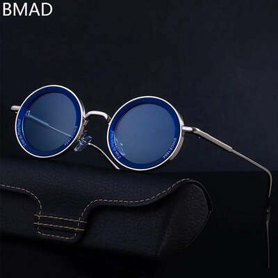 Steampunk sunglasses for men fashion round punk sunglasses vacation oculos outdoor glasses vintage designer trending lentes