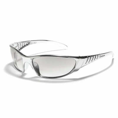 Y2k silver sunglasses color hollowed out future sense of technology hot girls net red sunglasses women sunglasses trendy men
