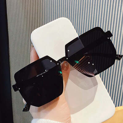 Big frame vintage sunglasses women men brand square sun glasses retro eye glasses goggle for male female polygon sunglasses