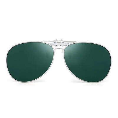 Round polarized clip on sunglasses fashion pilot women men filp up sunglasses uv400