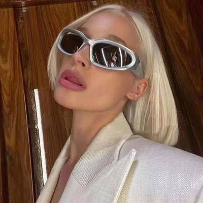 New arrival popular women's sunglasses punk sunglasses unique oval sun glasses men goggle shades mirror colorful y2k eyewear