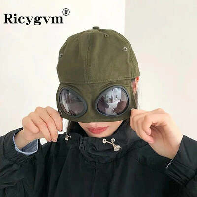 Hip hop aviator hat with sunglasses for men women fashion glasses bonnet summer outdoor sun visors fashion punk baseball cap