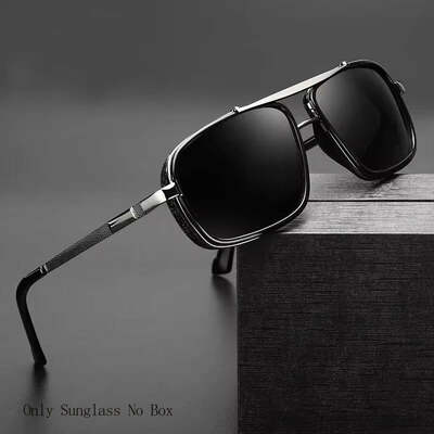 New sunglasses punk sunglasses new men's square uv400 twin-beam aviator sunglasses