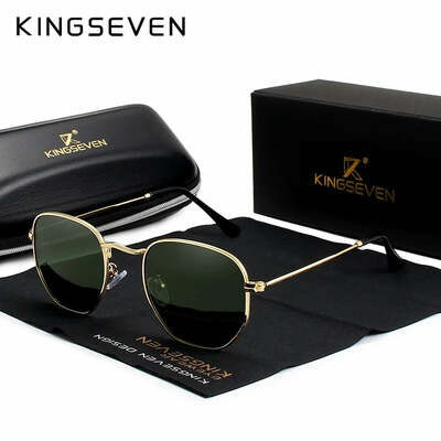 Kingseven round sun glasses female retro reflective sunglasses men polarized eyewear oculos de sol gafas uv400 protection