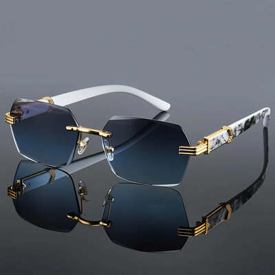 Fashion rimless sunglasses men women populare frameless sun glasses male female classic small square summer traveling shades