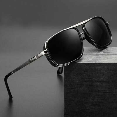 Polarized punk sunglasses men vintage fashion steampunk square sun glasses male driving googles summer travelling shades uv400