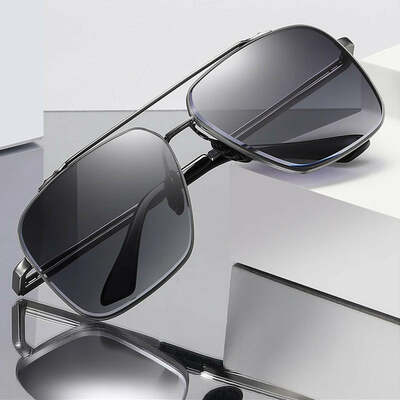 New fashion pilot sunglasses for men vintage gradient big frame sun glasses women luxury brand metal eyewear